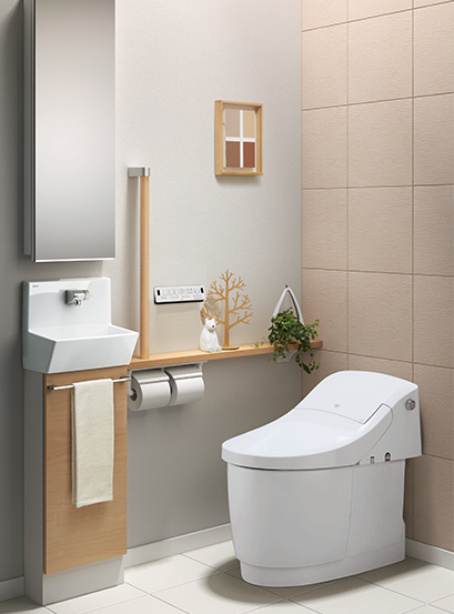 LIXIL トイレ手洗 コフレルスリム（壁付）ハンドル水栓タイプ